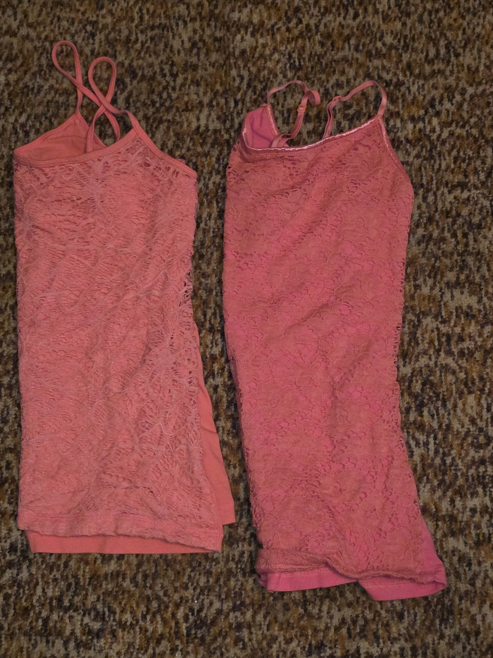 Aeropostale Pink Lace Cami Sleep Tank Duo